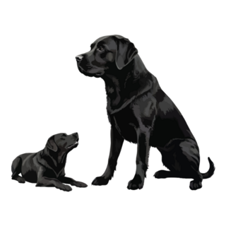 Black Lab And Dad Sticker