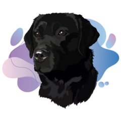 Black Labrador Blob Sticker