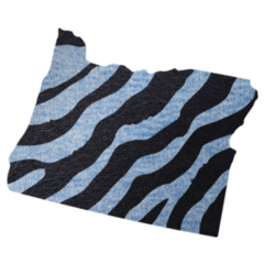 Black Leather Zebra Print State Oregon Sticker