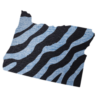 Black Leather Zebra Print State Oregon Sticker