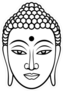 Black Line Buddha Face Sticker