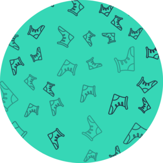 Black Line Sport Boxing Shoes Icon Pattern Sticker