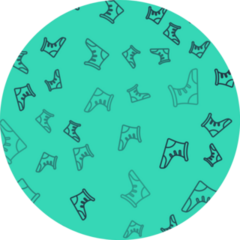 Black Line Sport Boxing Shoes Icon Pattern Sticker