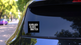 Black Lives Matter Banner Movement Sticker on a Rear Car Window (New) example