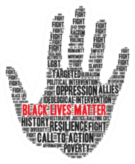 Black Lives Matter Powerful Text on Hand Sticker
