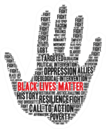 Black Lives Matter Powerful Text on Hand Sticker