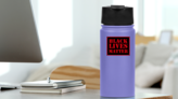 Black Lives Matter - Red Grunge Sticker on a Water Bottle (New) example