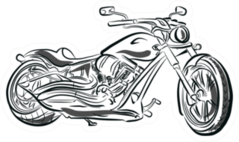 Black Motorcycle Silhouette Illustration Sticker