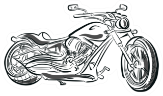 Black Motorcycle Silhouette Illustration Sticker