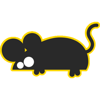 Black Mouse Yellow Sticker