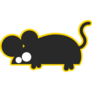 Black Mouse Yellow Sticker