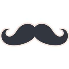 Black Mustaches Silhouette Sticker