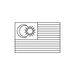 Black Outline Flag Of Malaysia Sticker