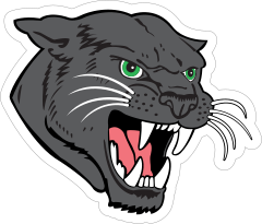 Black Panther Head Mascot Sticker