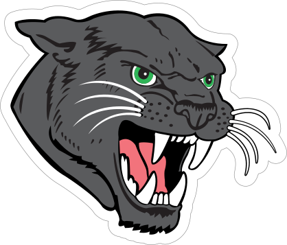 Black Panther Head Mascot Sticker