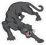 Black Panther Mascot Sticker