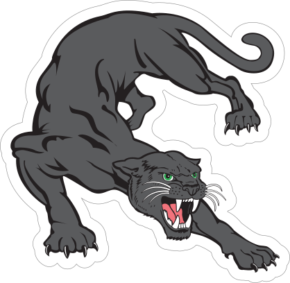 Black Panther Mascot Sticker