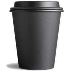 Black Paper Coffee Cup Sticker