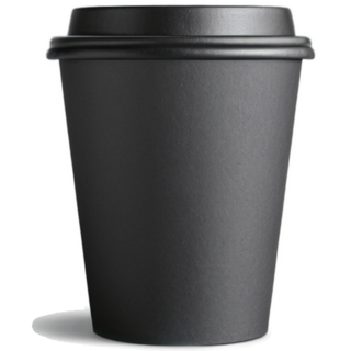 Black Paper Coffee Cup Sticker