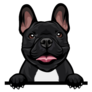 Black Paws French Bulldog Sticker
