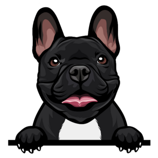 Black Paws French Bulldog Sticker