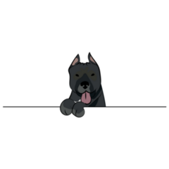 Black Pit Bull Line Sticker
