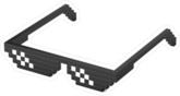 Black Pixel Glasses Sticker