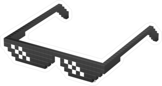 Black Pixel Glasses Sticker