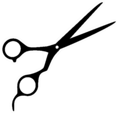 Black Retro Scissors Icon Sticker