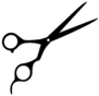 Black Retro Scissors Icon Sticker