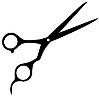 Black Retro Scissors Icon Sticker