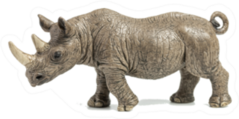 Black Rhino On White Background Sticker