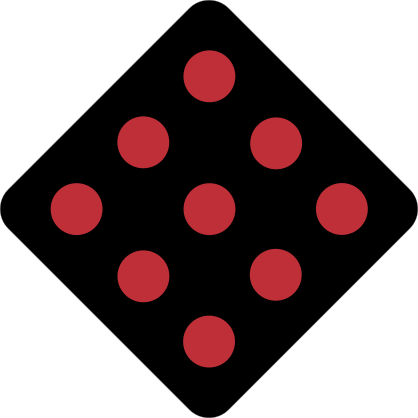 Black Road Sign With Red Dots Sticker