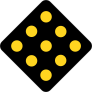 Black Road Sign With Yellow Dots Sticker