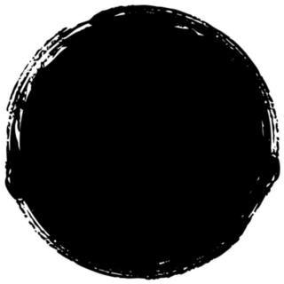 Black Round Button Shape Sticker 