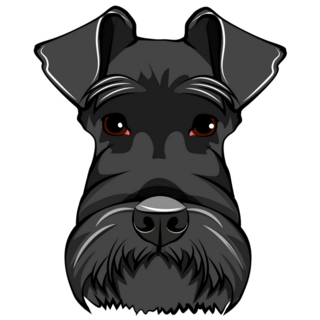 Black Schnauzer Face Sticker