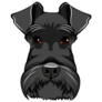 Black Schnauzer Face Sticker