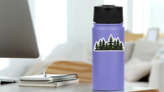 Black Silhouette Coniferous Natural Badge Sticker on a Water Bottle (New) example