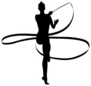 Black Silhouette Girl Gymnast Sticker