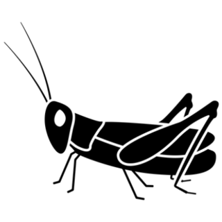 Black Silhouette Of Huge Grasshopper Sticker 