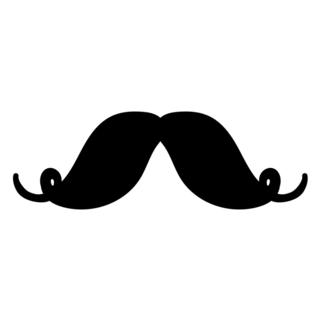 Black Silhouette Of Mustache Sticker