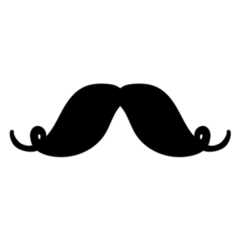 Black Silhouette Of Mustache Sticker