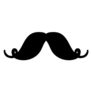 Black Silhouette Of Mustache Sticker