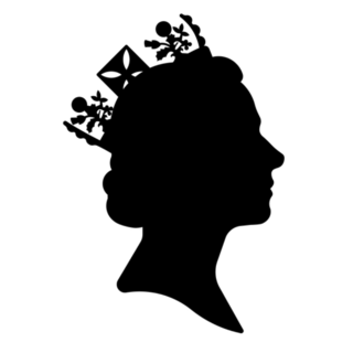 Black Silhouette Of Queen Elizabeth England UK Sticker