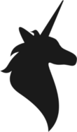 Black Silhouette Of Unicorn Head Sticker