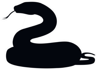 Black Silhouette Snake Cartoon Sticker