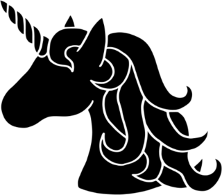 Black Silhouette Unicorn Fairy Tale Creature Sticker