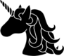 Black Silhouette Unicorn Fairy Tale Creature Sticker