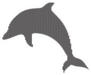Black Silhouettes Of Dolphin With Line Art Sticker