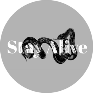 Black Snake Slogan Stay Alive Illustration Sticker